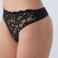 Black Thong Panties with Lace Front (3pcs)