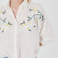 Daisy Embroidered Sleeve Folded Ayrobin Linen Shirt