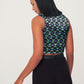 Patterned Vest Blouse