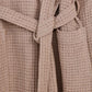 Hooded Washed Waffle Cotton Bathrobe - Beige