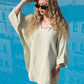 Cocoon Cotton Poncho-Light Green