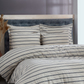 Linen Striped Duvet Cover Set - Grey