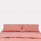 Classic Percale - Duvet Cover Set - Peach with White Piped Edge