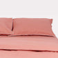 Classic Percale - Core Bedding Set - Peach with White Piped Edge