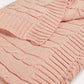 Braid Cable Knitted 100% Cotton Blanket - Pink - Ocoza