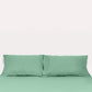 Classic Percale - Fitted Sheet Set- Jade Green with White Piped Edge