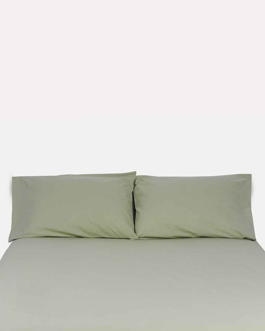Classic Percale - Fitted Sheet Set -  Sage Green