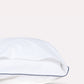 Classic Percale - Core Bedding Set - White with Navy Blue Piped Edge