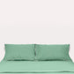 Classic Percale - Duvet Cover Set - Jade Green with White Piped Edge