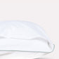 Classic Percale - Duvet Cover Set - White with Jade Green Piped Edge
