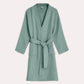 Muslin Cotton Bathrobe - Jade Green - Ocoza