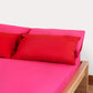Reversible Sateen Bedding Set - Fuchsia & Red