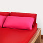Reversible Sateen Bedding Set - Fuchsia & Red