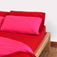 Reversible Percale Bedding Set - Fuchsia & Red