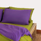 Reversible Sateen Duvet Cover - Purple & Green