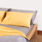 Reversible Sateen Bedding Set - Yellow & Dove Grey