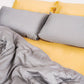 Reversible Sateen Bedding Set - Yellow & Dove Grey