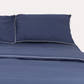 Classic Percale Pillowcase 2pcs- Navy Blue with White Pipe Edge