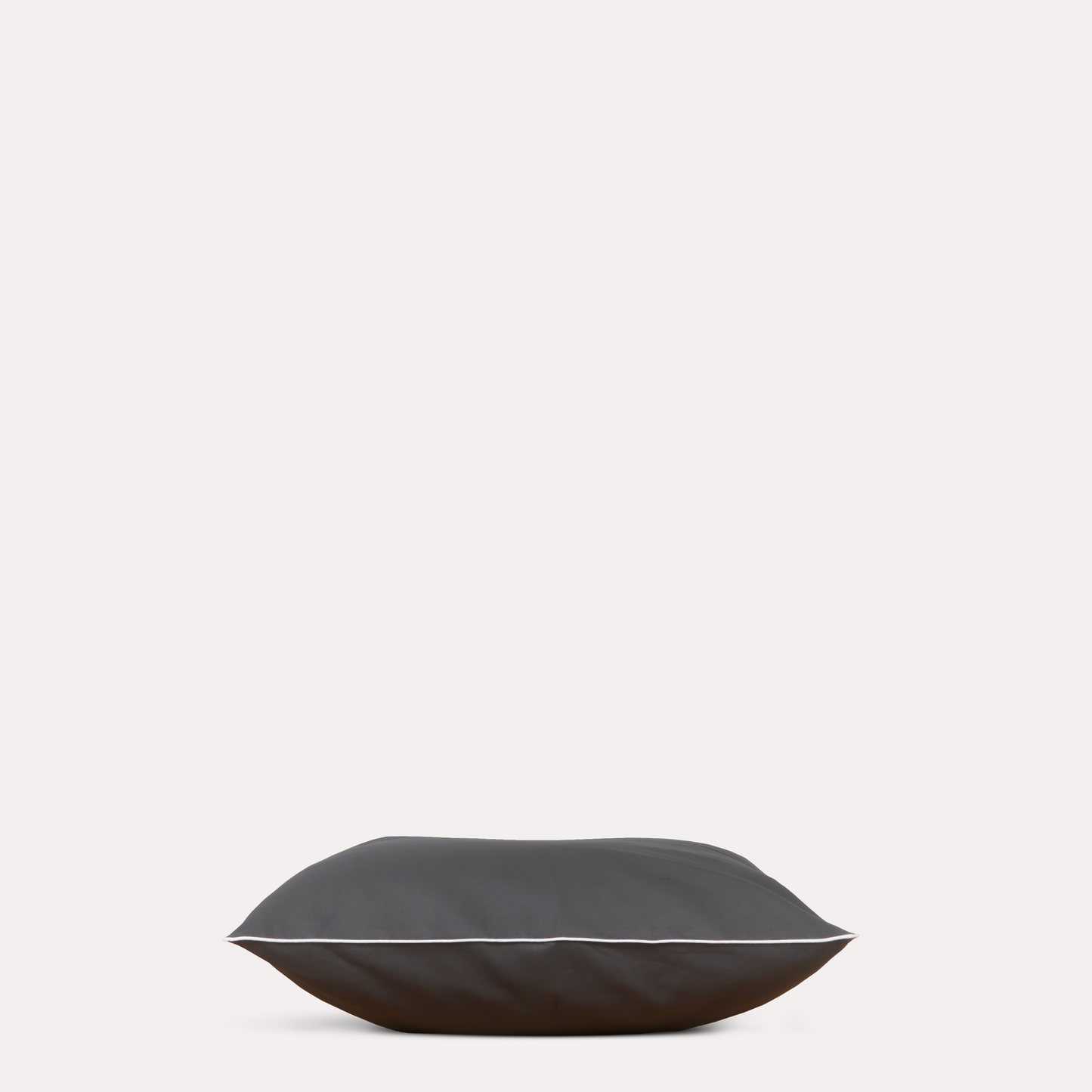 Classic Percale - Duvet Cover Set- Anthracite with White Piped Edge