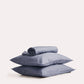 Sateen Stripe Flat Sheet Set - Dark Grey - Ocoza