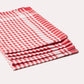 Checked Cotton Tea Towel 6 pcs - Red - Ocoza
