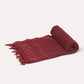 Stone Cotton Throw - Burgundy