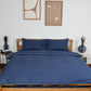 Classic Percale - Duvet Cover Set- Navy Blue with White Piped Edge