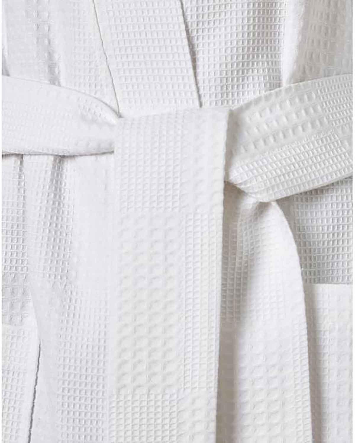 Santorini Cotton Bath Robe - White