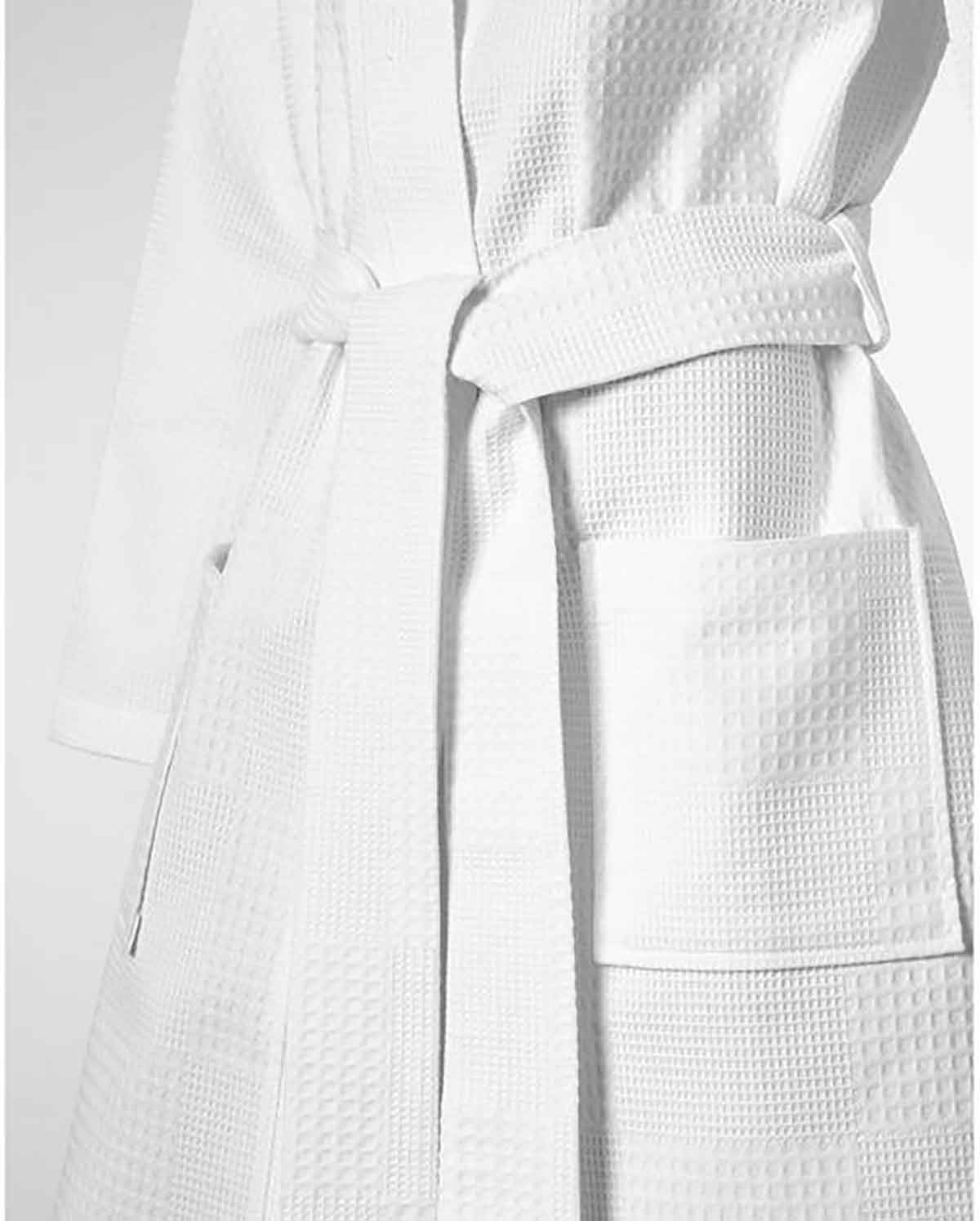 Santorini Cotton Bath Robe - White