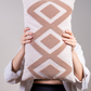Zigzag Embroidery Cushion Cover - Cream & Ecru