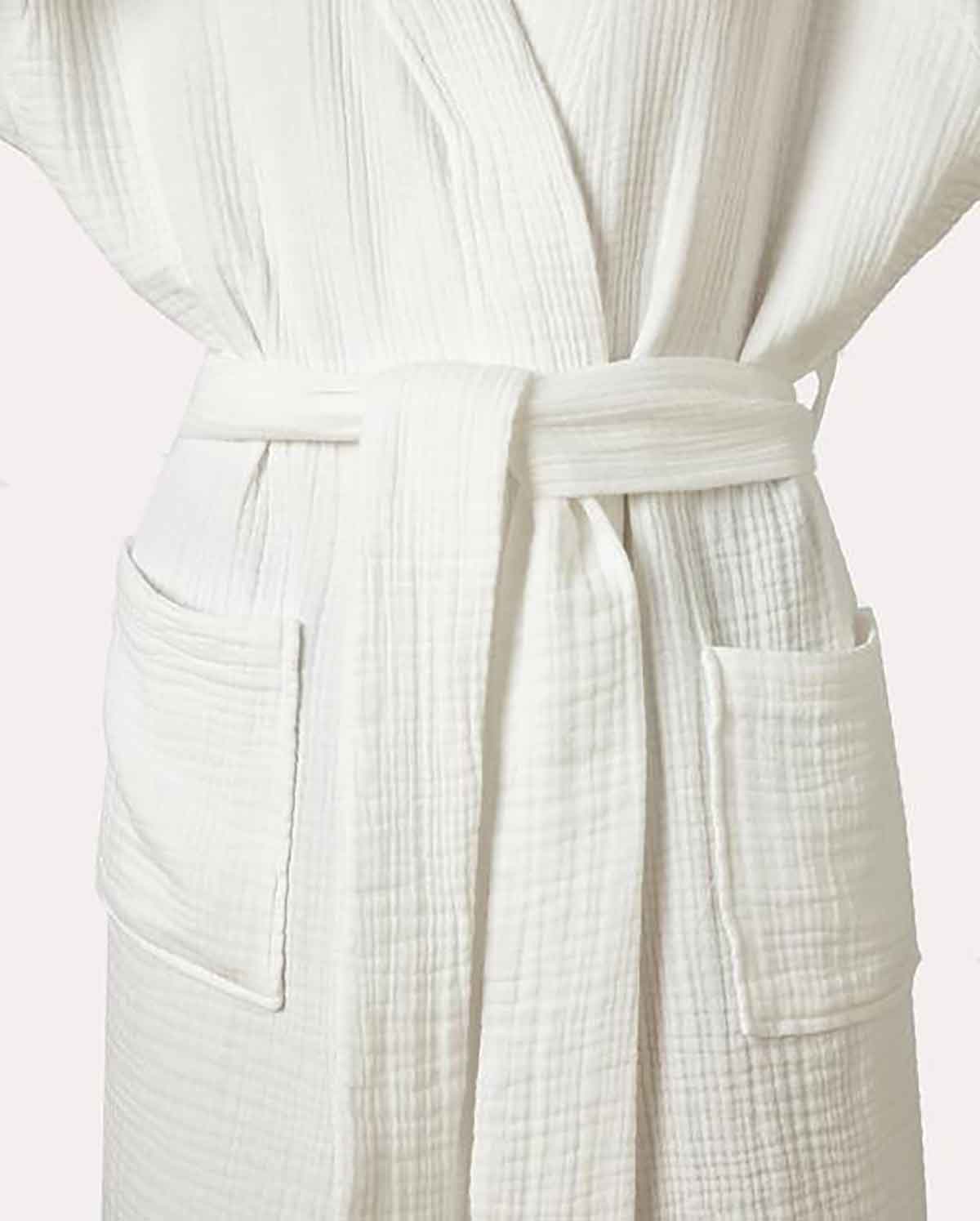Muslin Cotton Bathrobe - White