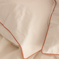 Classic Percale Pillowcase 2pcs- White with Peach Pipe Edge