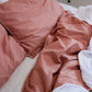 Classic Percale - Core Bedding Set - Peach with White Piped Edge