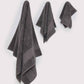 Cotton Plush Spa Towel Set - Khaki Grey (3 Towels)