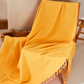 Waffle Cotton Blanket - Yellow
