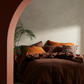 Washed Linen Duvet Cover Set - Dark Brown