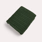 Braid Cable Knitted 100% Cotton Blanket - Dark Green - Ocoza